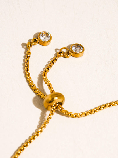Montessa 18K Gold CZ Bar Bracelet
