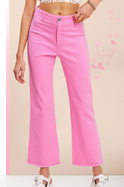 Soft Washed Stretchy Flare Pants Candy