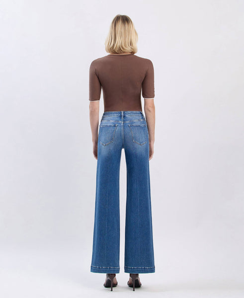 Flying Monkey High Rise Trouser Hem Jeans F5990