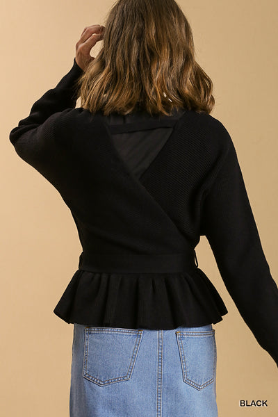 Annabelle Wrap Sweater Black