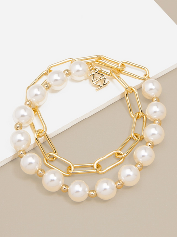 Pearl and Link Bracelet