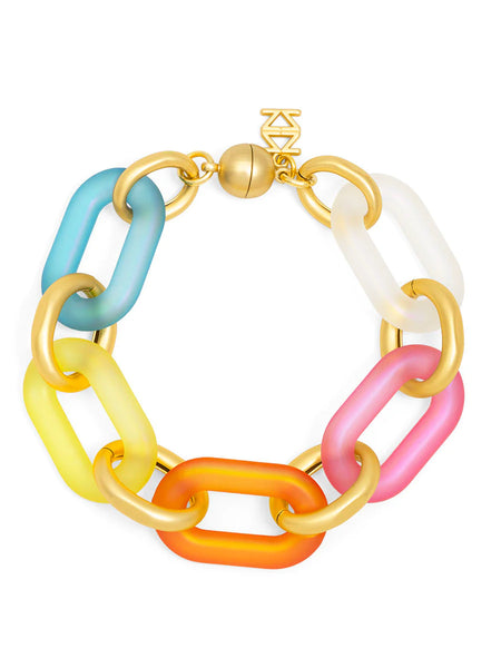 Multi-Color Resin Links Bracelet