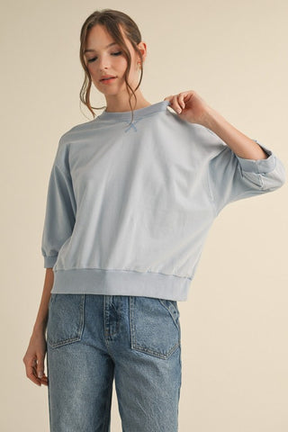 Alicia 3/4 Sleeve Sweatshirt Top Blue