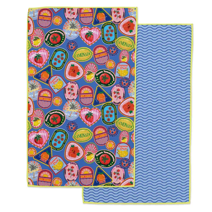 colorful fruit print microfiber dish towel reversible kitchen towel