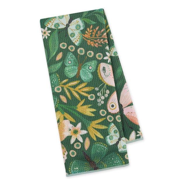 double sided microfiber towel with spring garden theme
