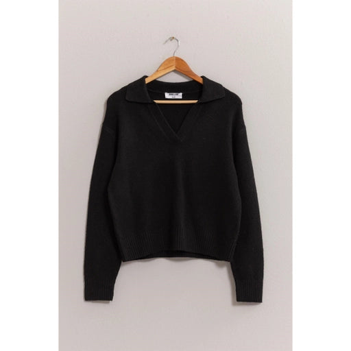 Cara Collared Sweater Black