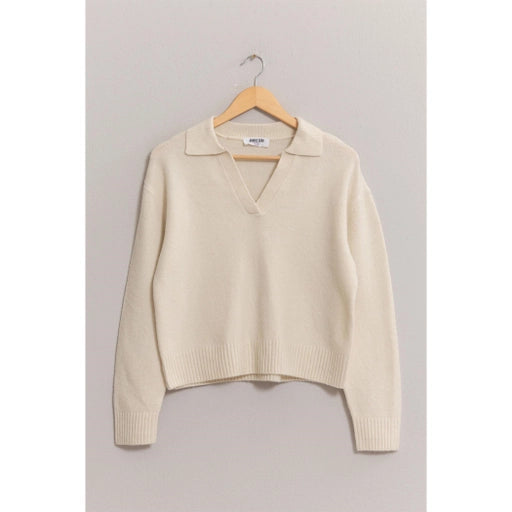 Cara Collared Sweater Cream