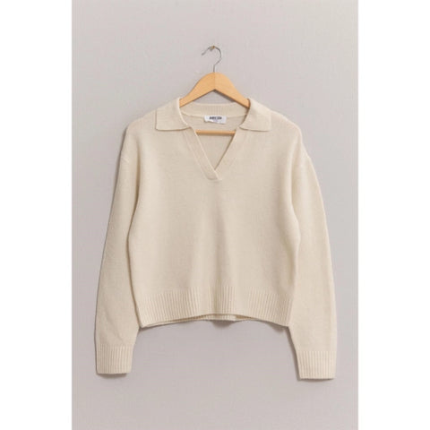 Cara Collared Sweater Cream