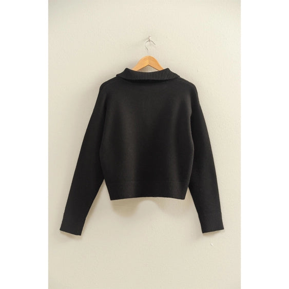 Half Zip Classic Sweater Black