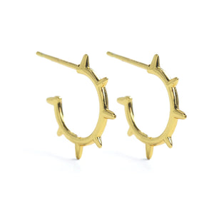 Small Spike Hoop Earrings Gold