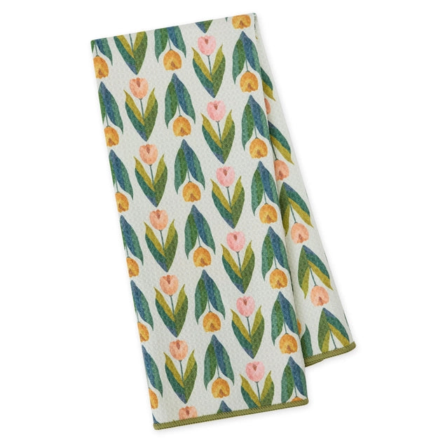 Floral Art Mood Printed Microfiber Dishtowel