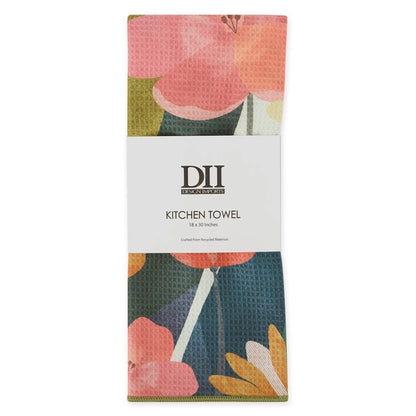 Floral Art Mood Printed Microfiber Dishtowel