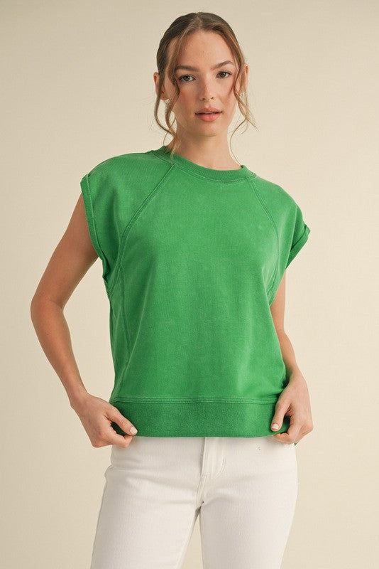 Cher Short Sleeve Sweatshirt Top Green