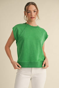 Cher Short Sleeve Sweatshirt Top Green