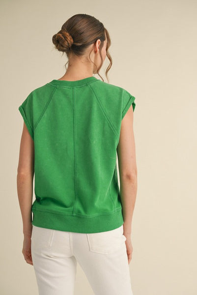 Cher Short Sleeve Sweatshirt Top Green