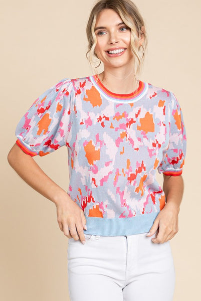 Olivia Puff Sleeve Sweater Top