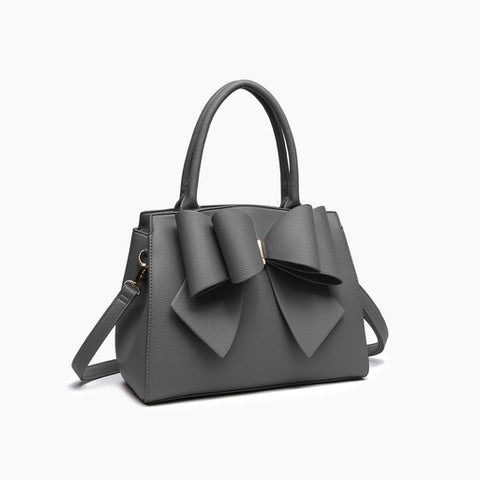 Park Bow Satchel Navy Gray