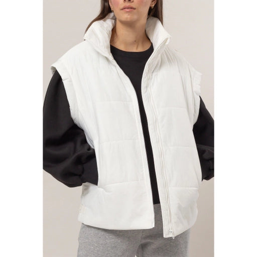 Oversized Puffer Vest Pearl