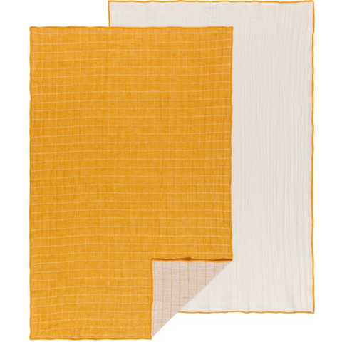 Double Weave Dishtowels Ochre