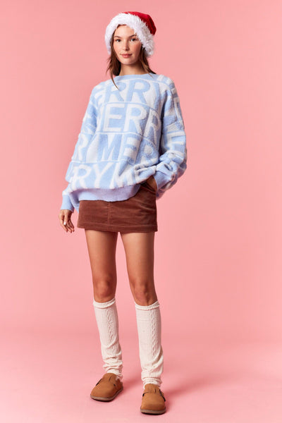 Merry Allover Sweater Blue