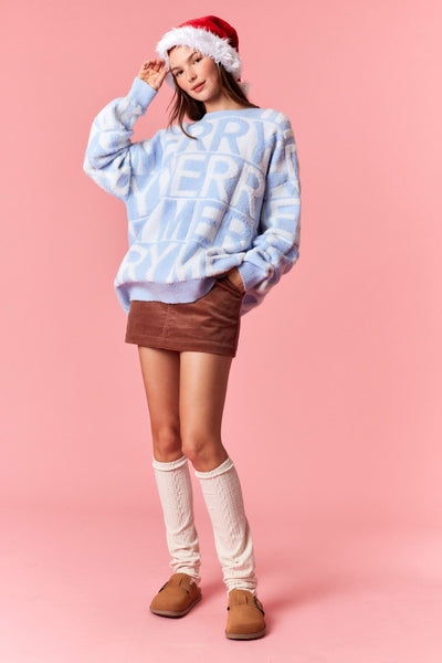 Merry Allover Sweater Blue