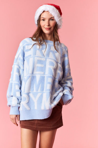 Merry Allover Sweater Blue