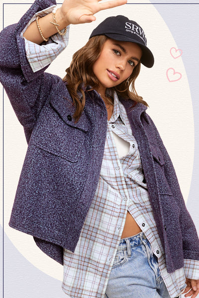 Cozy Fuzzy Jacket Blue