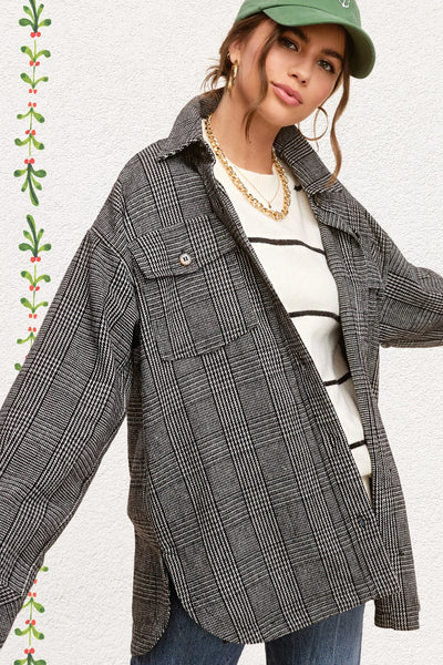 Agatha Plaid Jacket Black