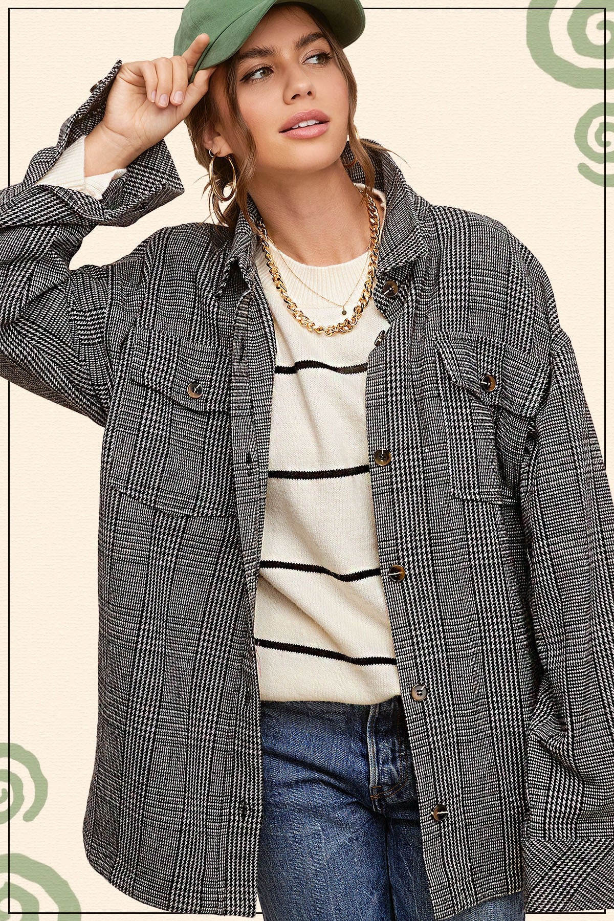 Agatha Plaid Jacket Black