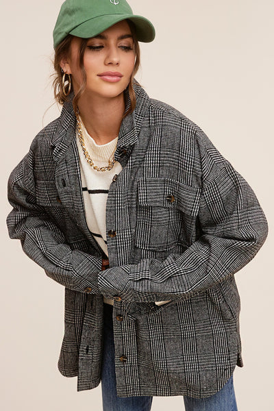 Agatha Plaid Jacket Black