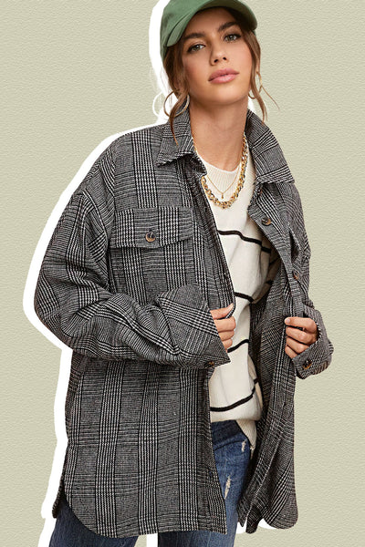 Agatha Plaid Jacket Black