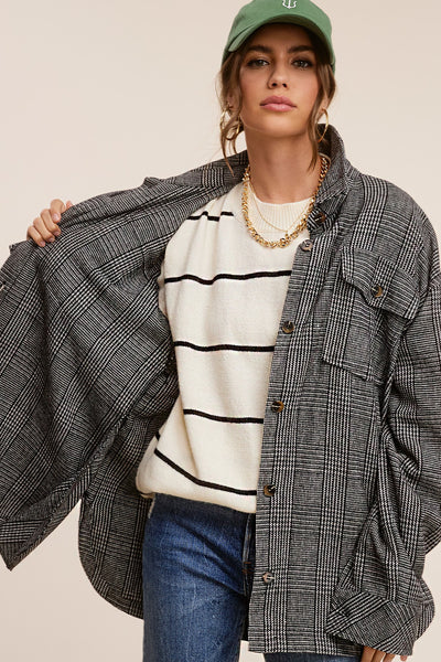 Agatha Plaid Jacket Black