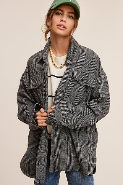 Agatha Plaid Jacket Black