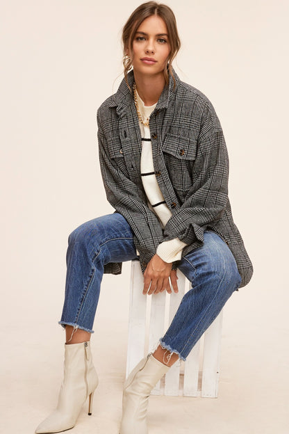 Agatha Plaid Jacket Black