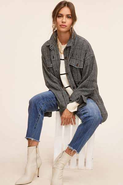 Agatha Plaid Jacket Black