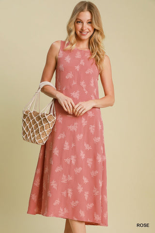 Morgan Floral Jacquard Dress Rose