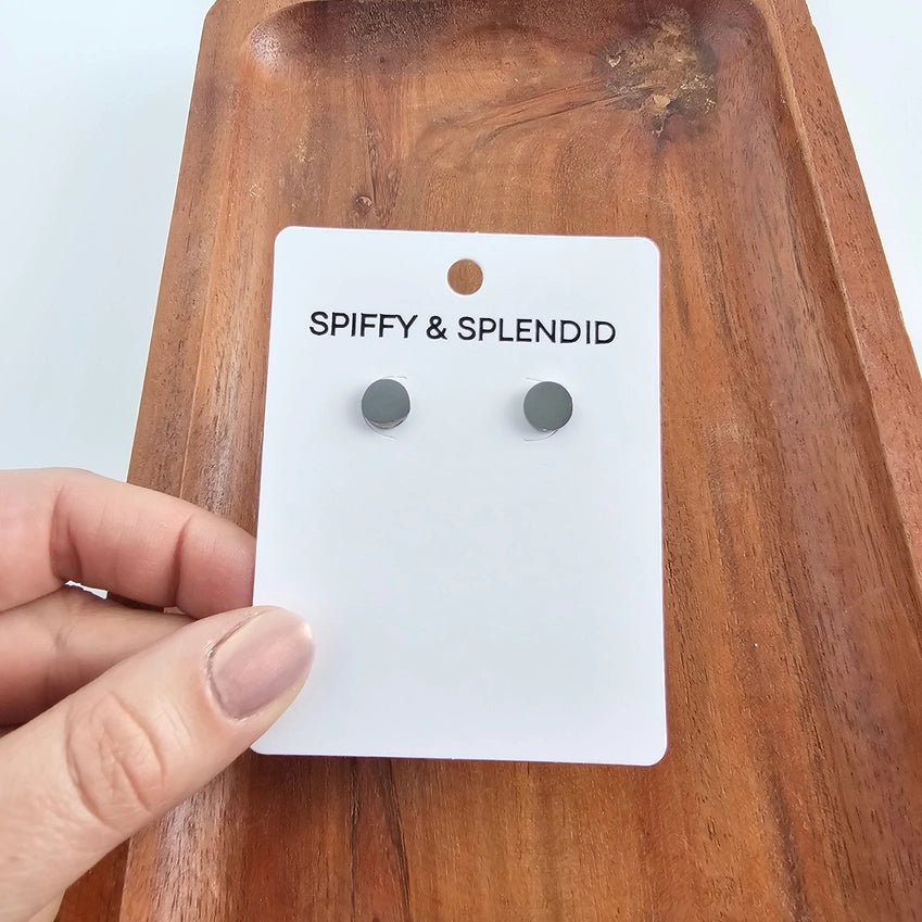 Luxe Circle Studs - Silver