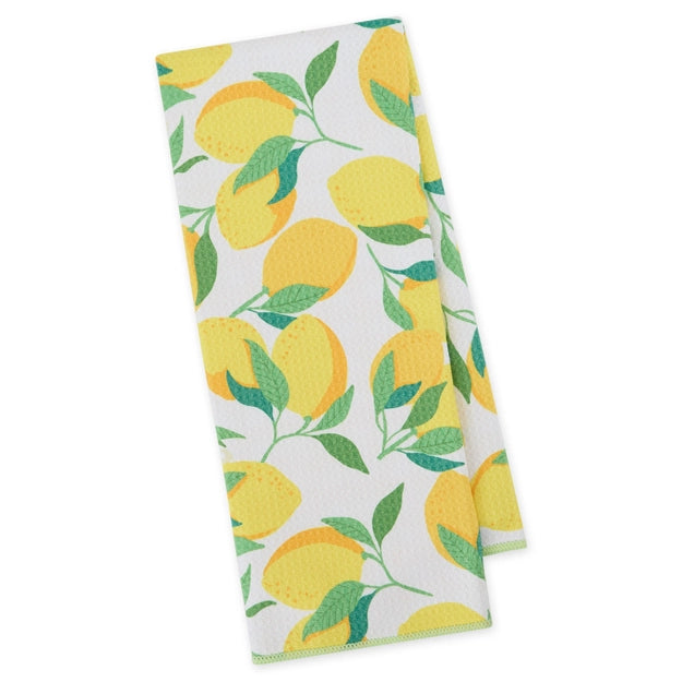 Eco-friendly lemon dish towel made from recycled materials