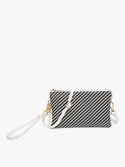Riley Crossbody/Wristlet Woven Blk/Wht