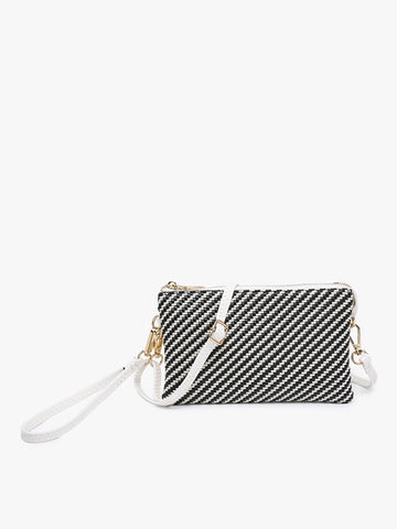 Riley Crossbody/Wristlet Woven Blk/Wht