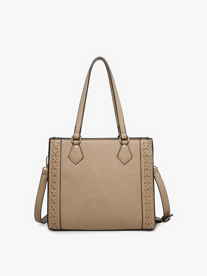 Betsy Braided Crossbody/Satchel Taupe