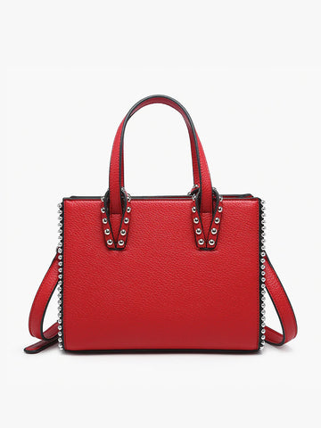 Brenda Studded Tote Cherry Red