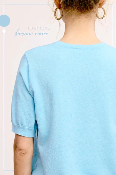 Cora Puffy Short Sleeve Top Alice Blue