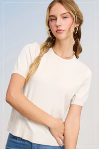 Cora Puffy Short Sleeve Top Milk