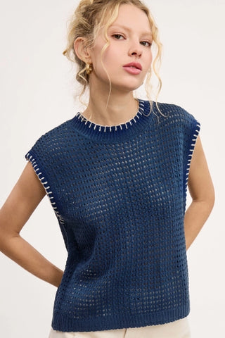 Crochet Knit Sleeveless Top Galaxy