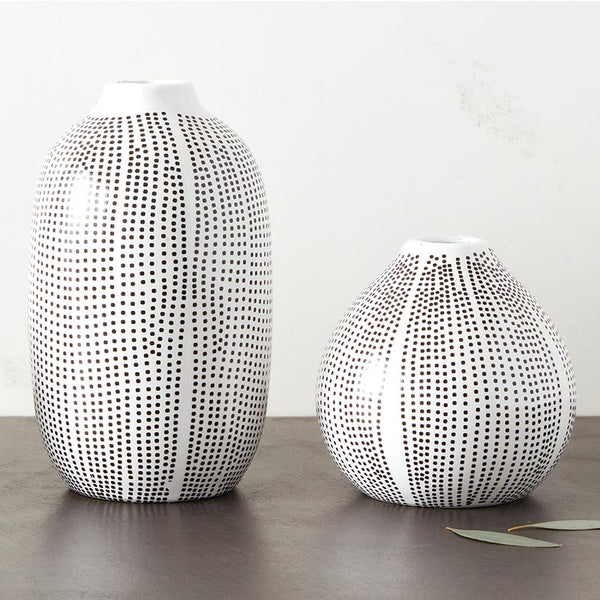 Black & White Dotted Vases