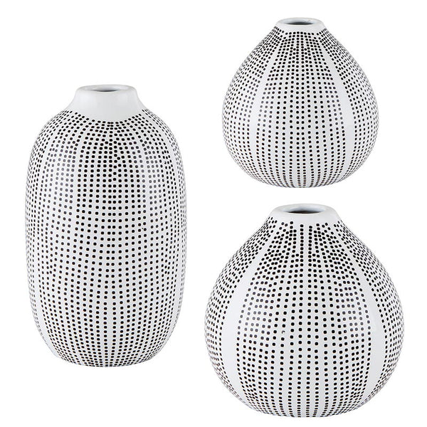 Black & White Dotted Vases