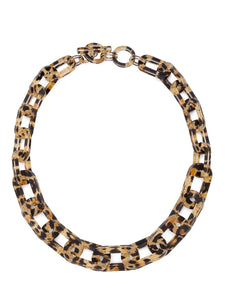 Resin Leopard Link Collar Necklace