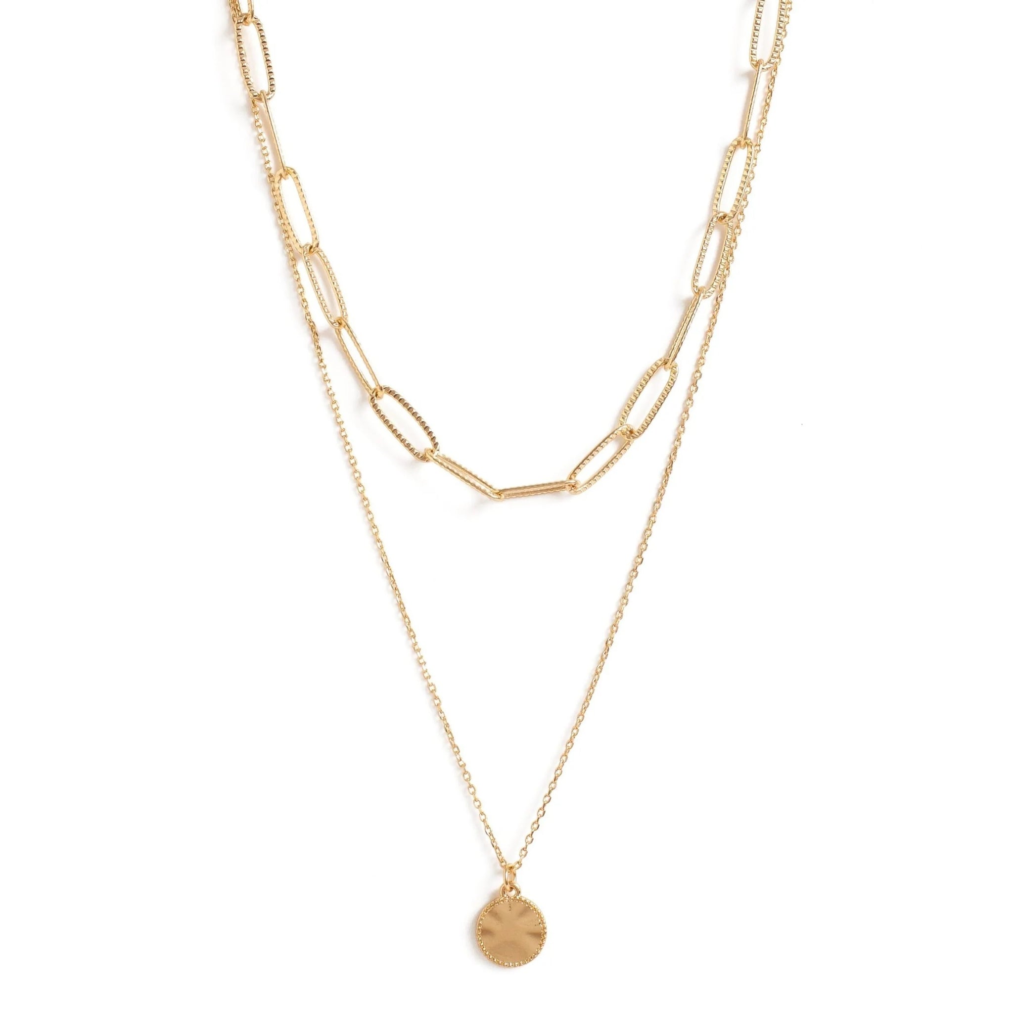 Double Layer Link Necklace Gold