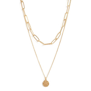 Double Layer Link Necklace Gold